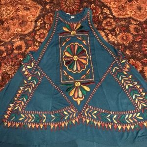 Free People teal tunic top